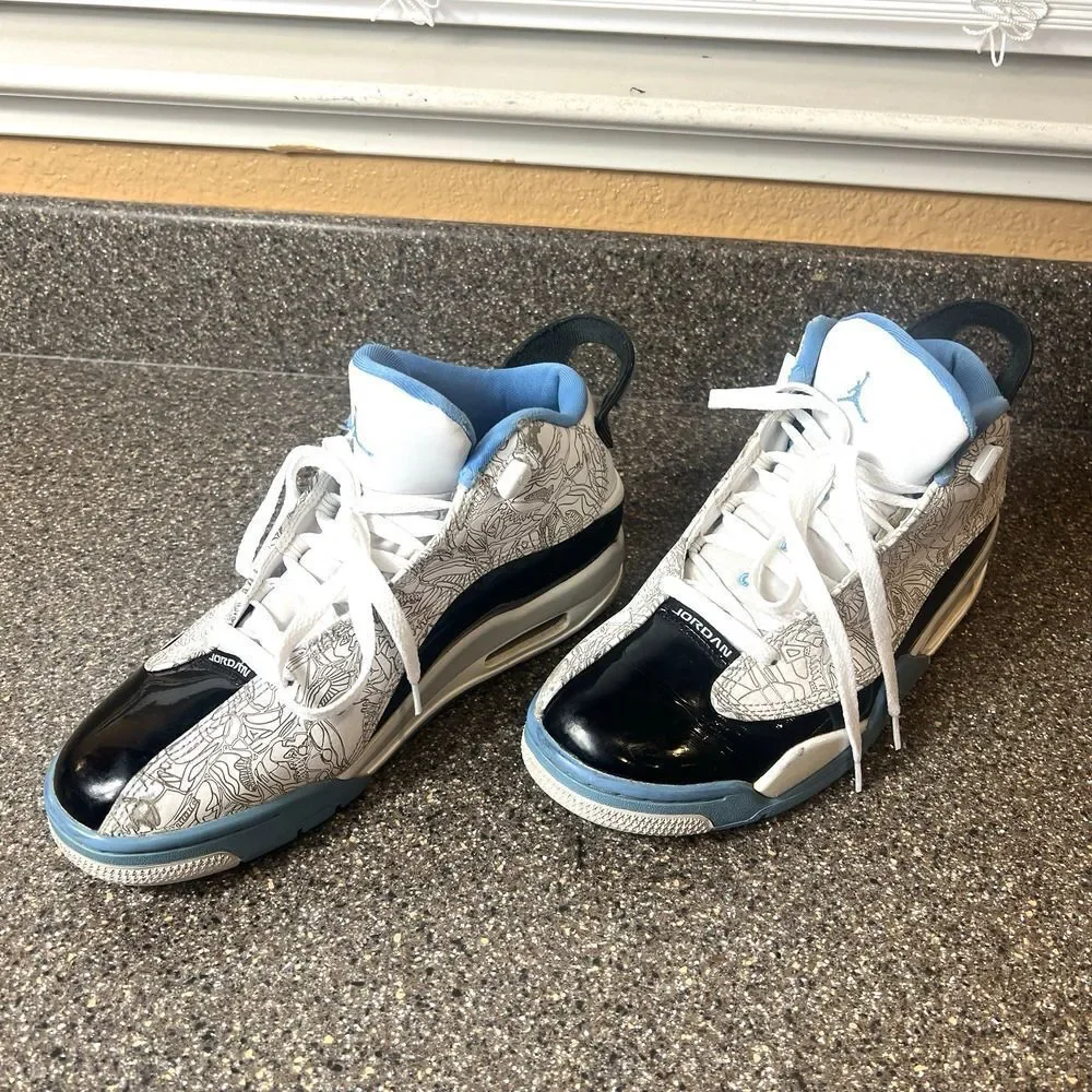 NIKE Air Jordan Dub Zero University of Blue White/Grey Sneaker 311046 114 Mens 8